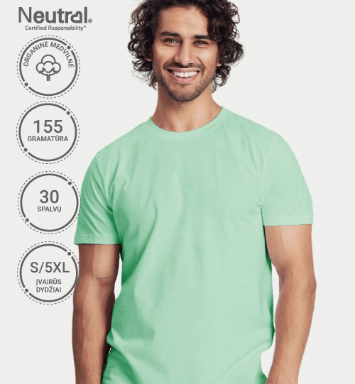 Organinės medvilnės marškinėliai  77.6101 Neutral