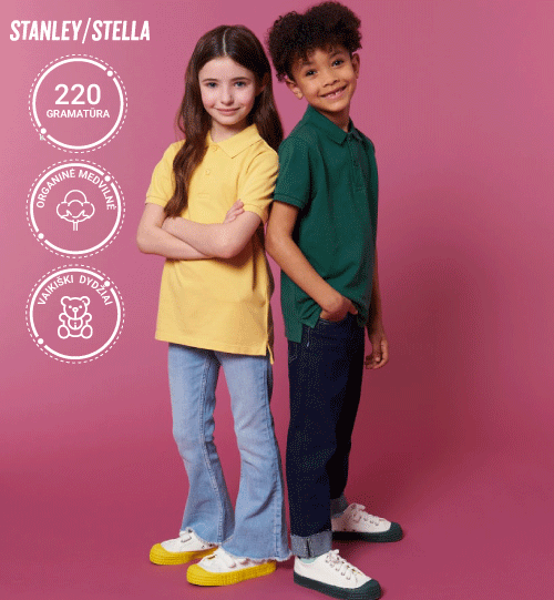 Polo marškinėliai Stanley/Stella Lietuva Mini Sprinter STPK908 Kids