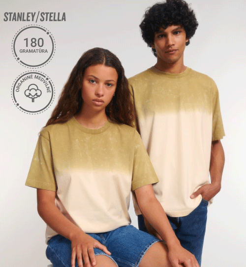 Pereinančių spalvų marškinėliai Stanley/Stella Fuser Aged Dip Dye STTU097 Unisex
