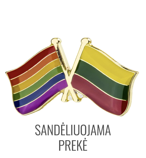 Metalinis ženkliukas Lietuvos ir Vaivorykštės (LGBT) vėliavos (Ženkliukų gamyba)