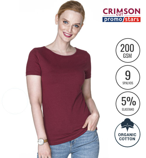 Marškinėliai Ladies' Slim 21603 CRIMSON CUT PROMOSTARS