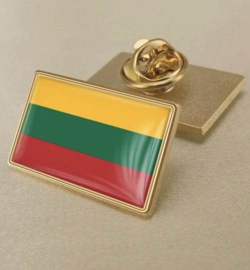 Metalinis ženkliukas „Lietuvos vėliava“ puff stačiakampis